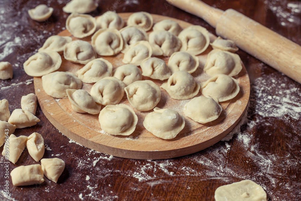 Homemade Traditional Russian dumplings.