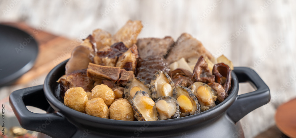 Close up of traditional Chinese food named Fo Tiao Qiang.