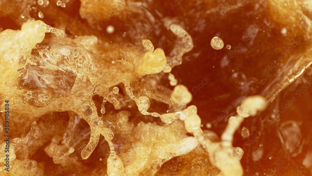 Splashing beer on macro shot