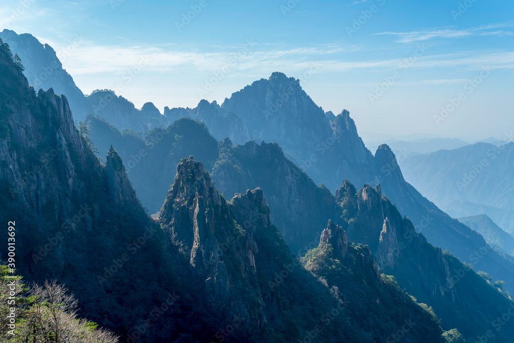 黄山（黄山）景观。联合国教科文组织世界遗产。位于黄山，A