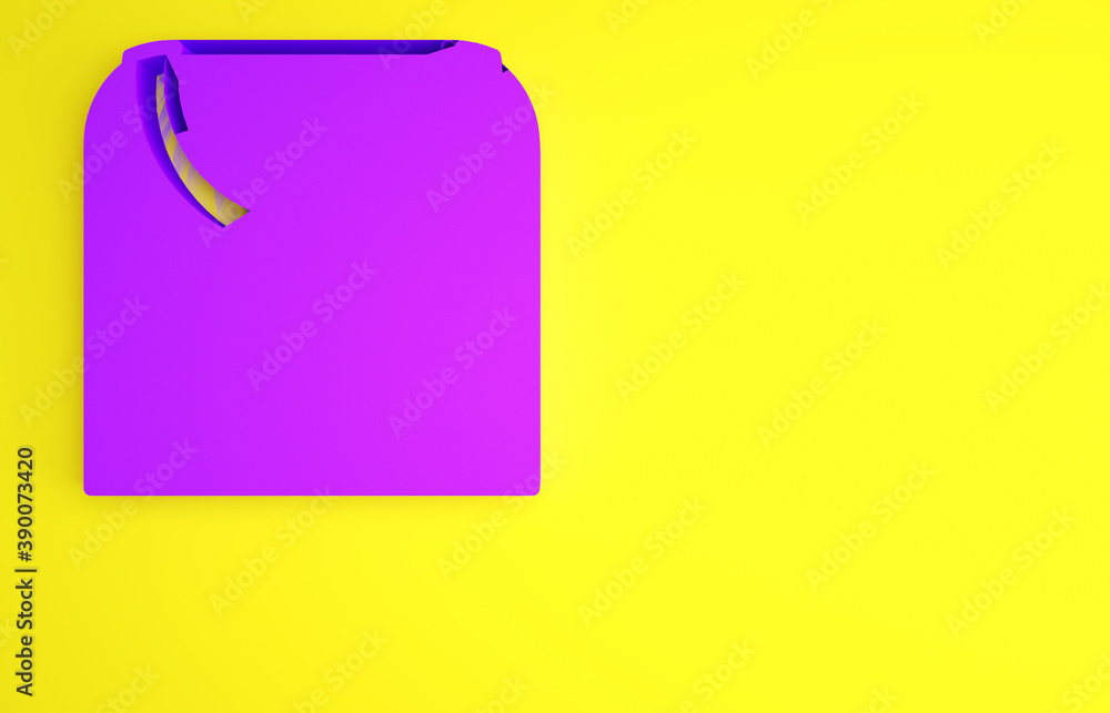 Purple Suit icon isolated on yellow background. Tuxedo. Wedding suits with necktie. Minimalism conce