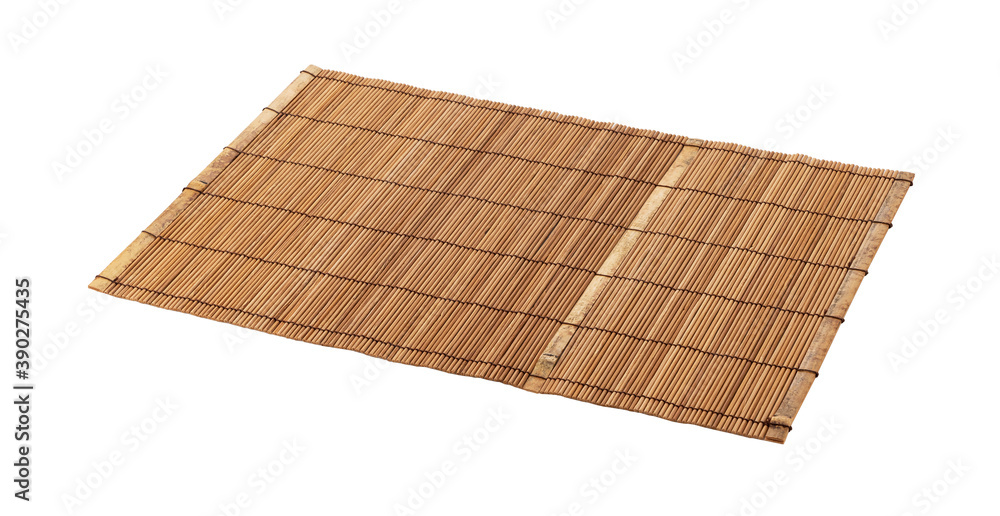 Wooden luncheon mat on a white background