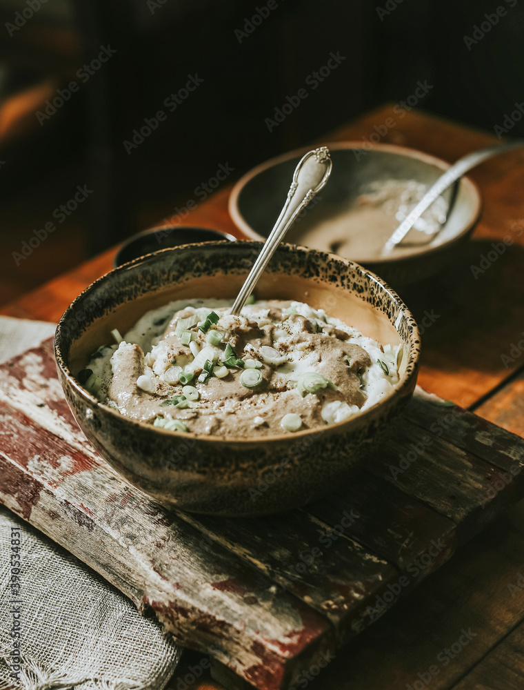 Vegan mashed potato served in a bowl