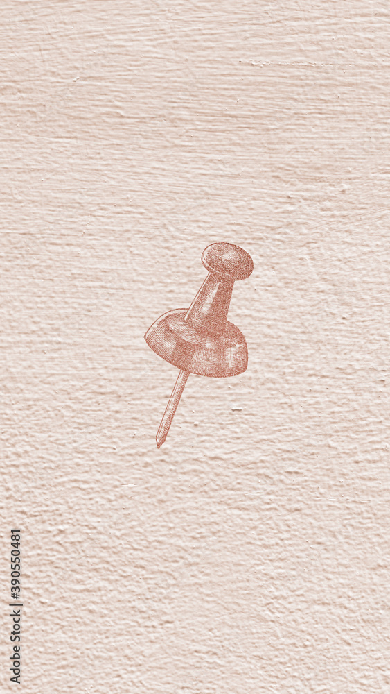 Vintage push pin hand drawing