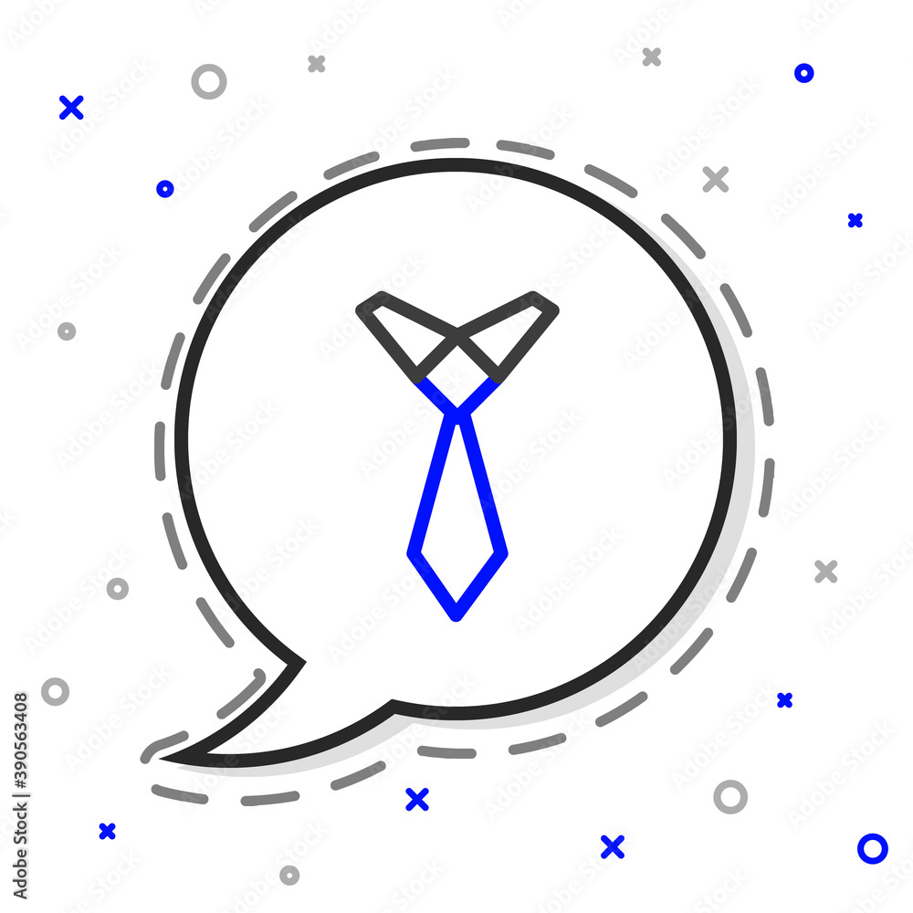 Line Tie icon isolated on white background. Necktie and neckcloth symbol. Colorful outline concept. 