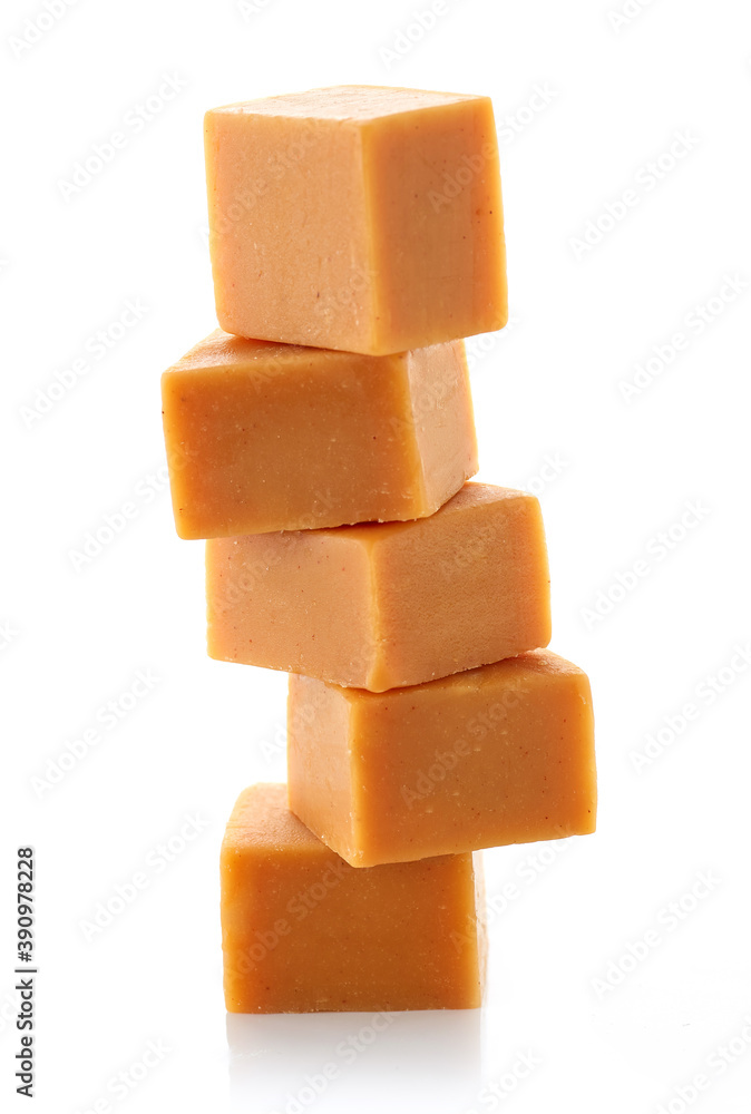 stack of caramel candies