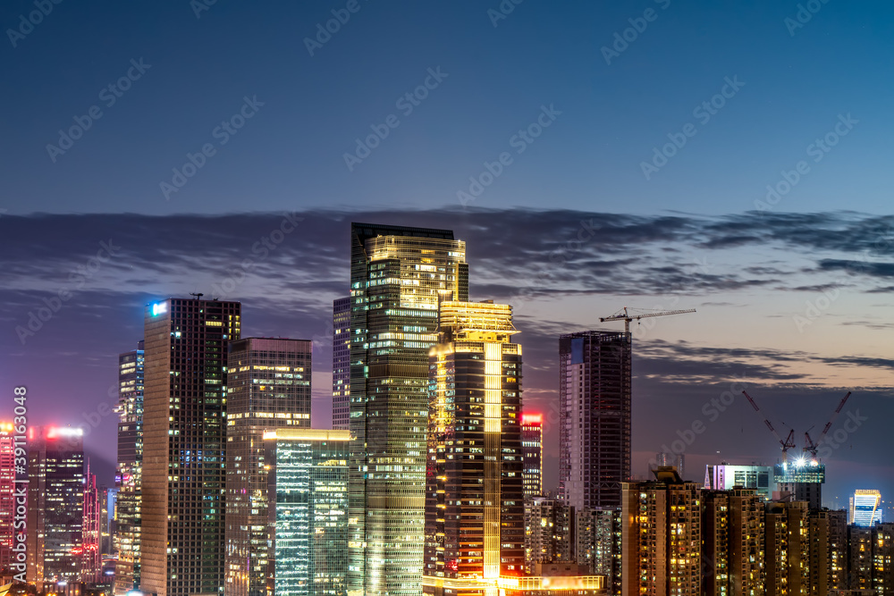 深圳城市现代建筑夜景