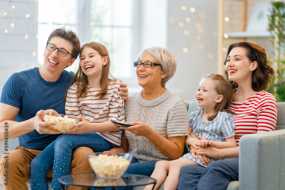 Happy family spending time together.