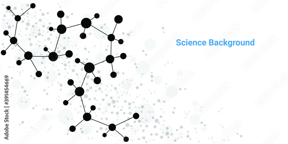 结构分子和通信。Dna，原子，神经元。为您的设计提供科学概念。Connec