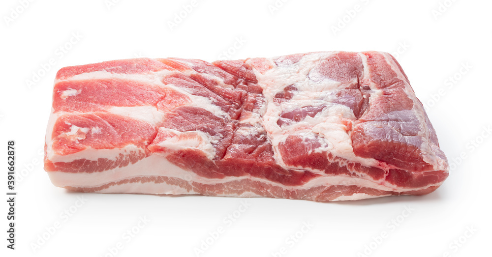 Pork belly on a white background