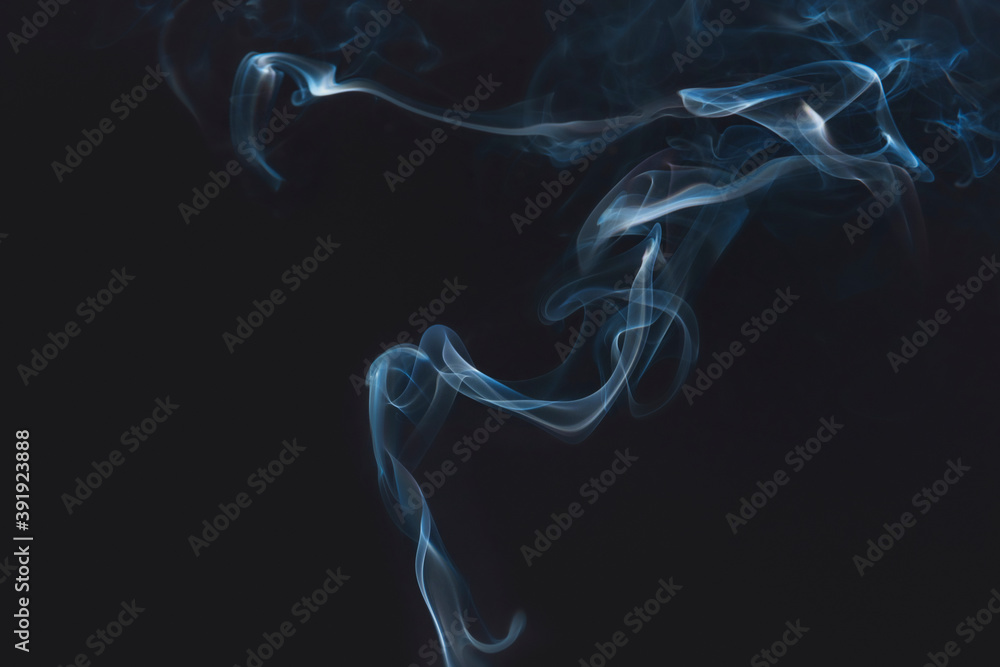 Blue smoke on dark background wallpaper