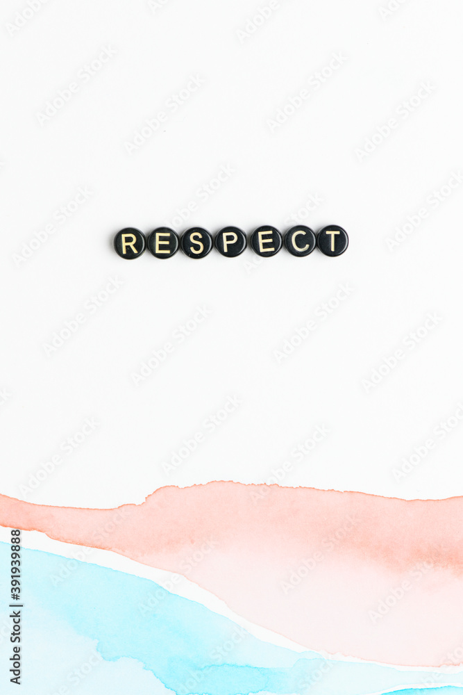 Respect beads text lettering typography