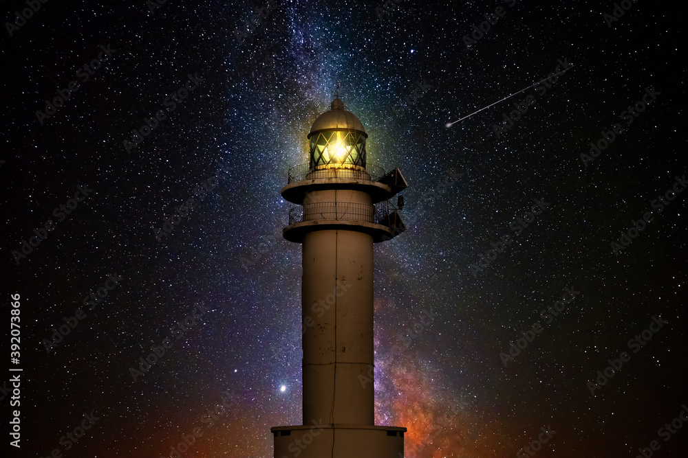 Lighthouse in front of the universe