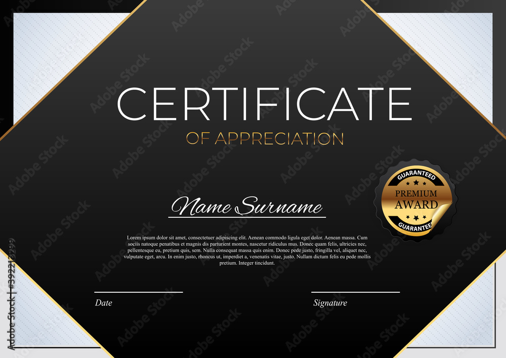 Certificate template Background. Award diploma design blank. Vector Illustration