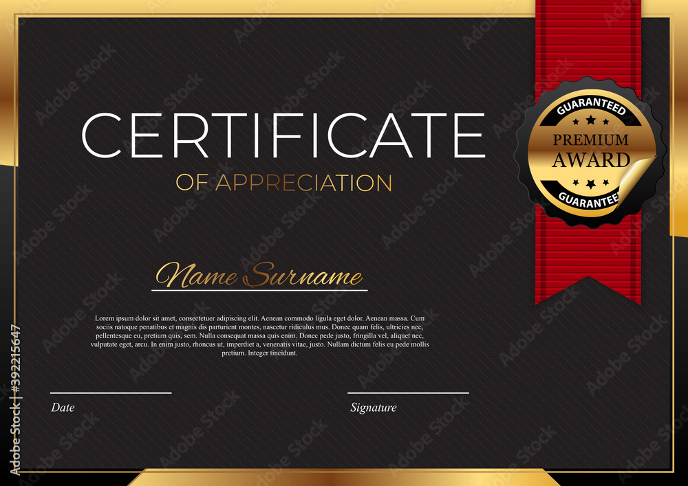 Certificate template Background. Award diploma design blank. Vector Illustration