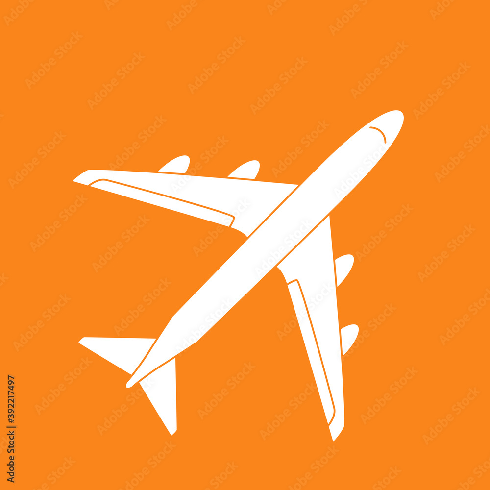 Airplane Transport Icon isolated on background. Vector Illustration