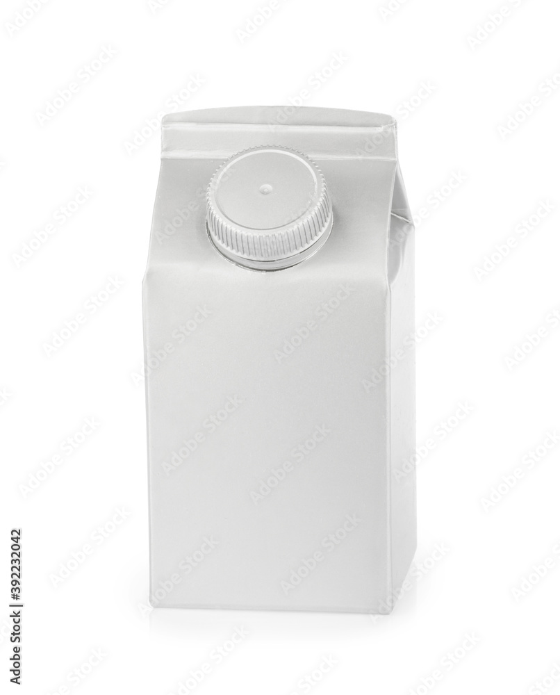 Blank Milk or Juice package isolated on white background. photography. clipping path