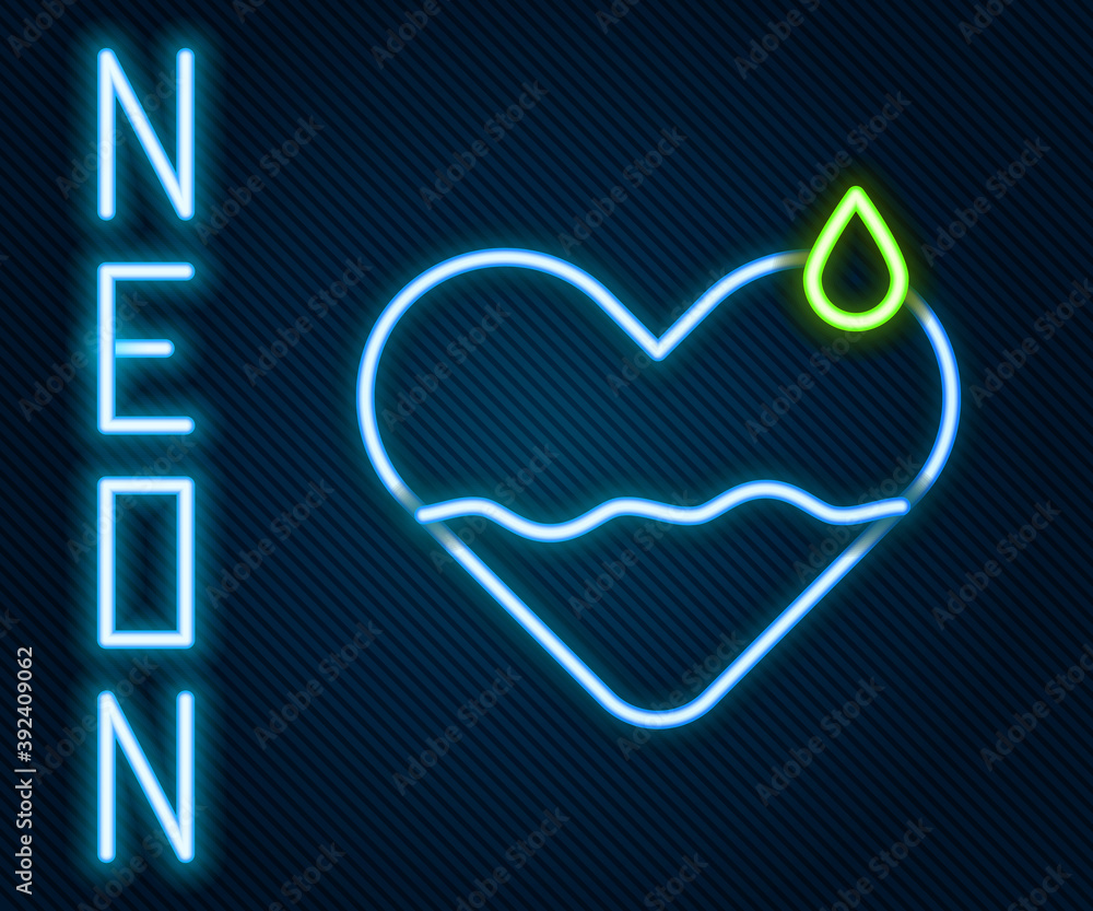 Glowing neon line Heart heal icon isolated on black background. Colorful outline concept. Vector Ill