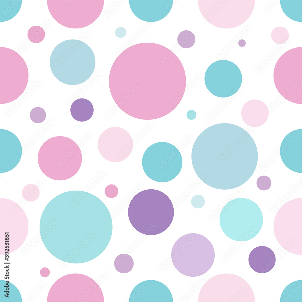 Multicolored bubbles pattern, flat style