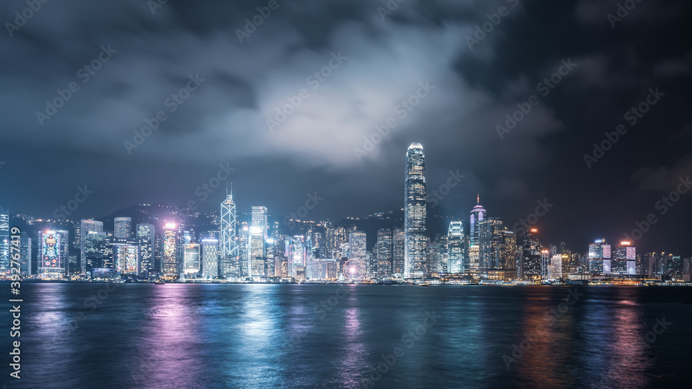 香港建筑景观天际夜景