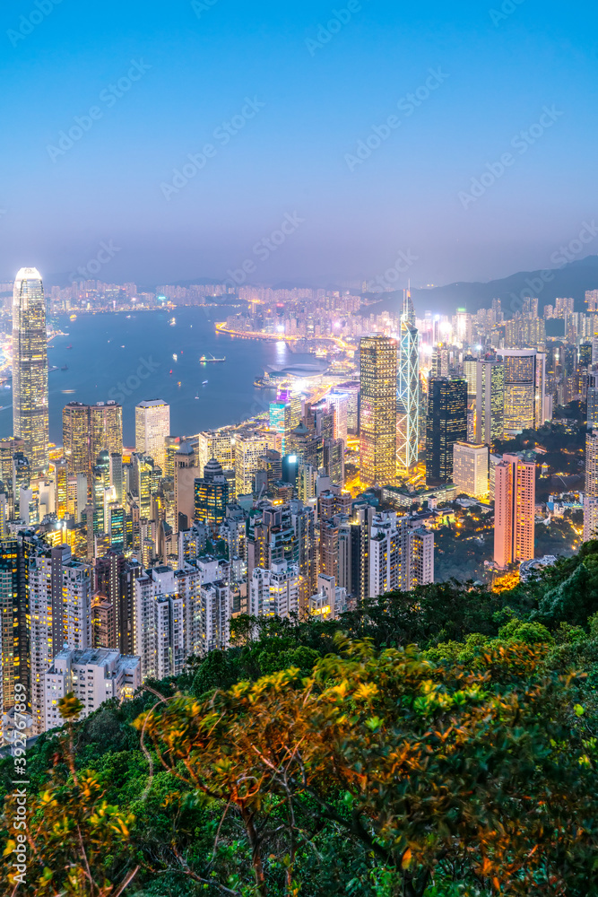 香港建筑景观天际夜景