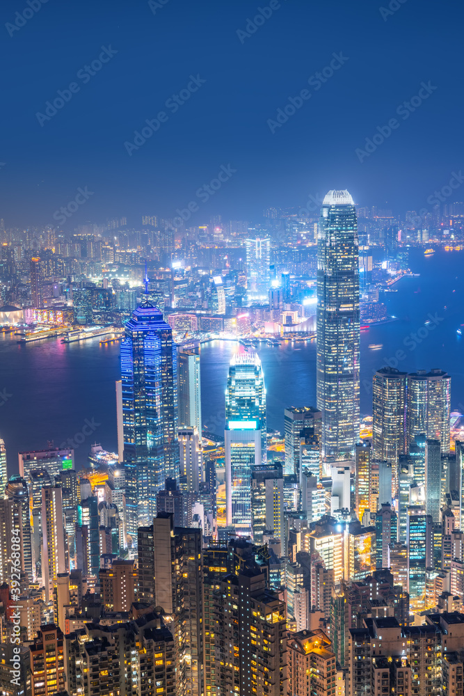 Hong Kong Architectural Landscape skyline night view