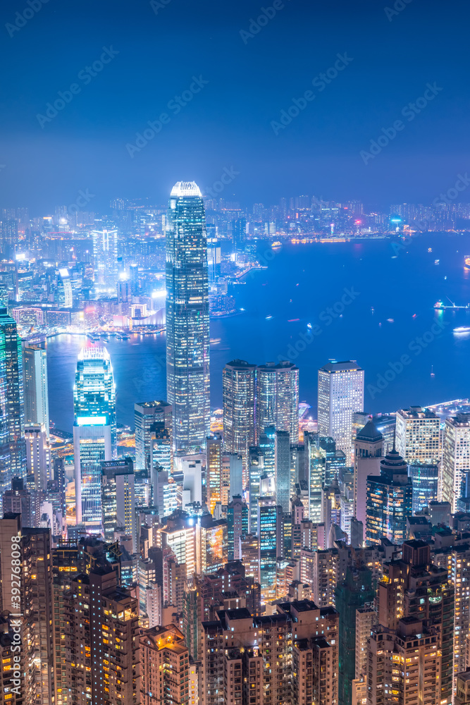 香港建筑景观天际夜景