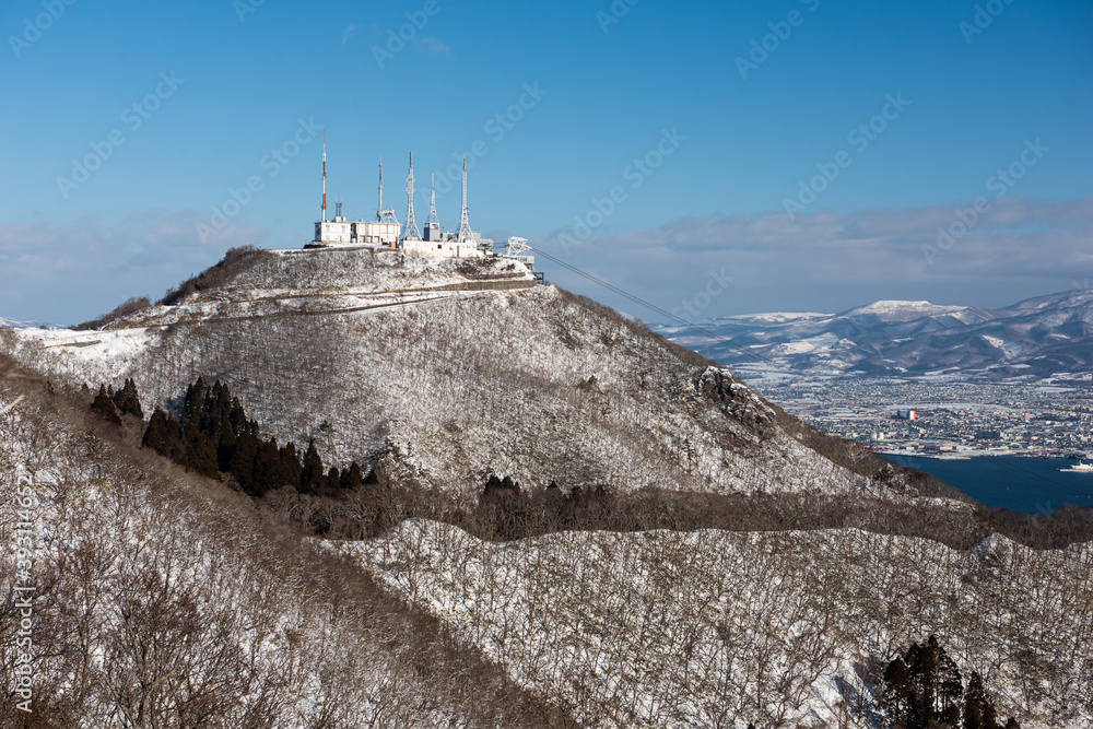 冬天的日本北海道函馆山