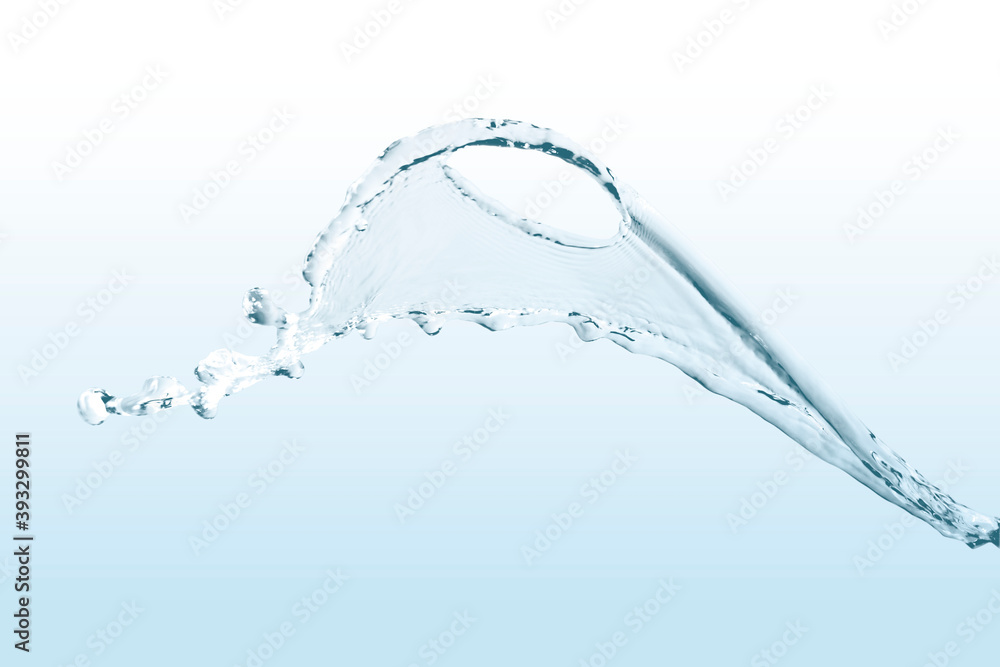 Water splash with drops on a blue background wallpaper