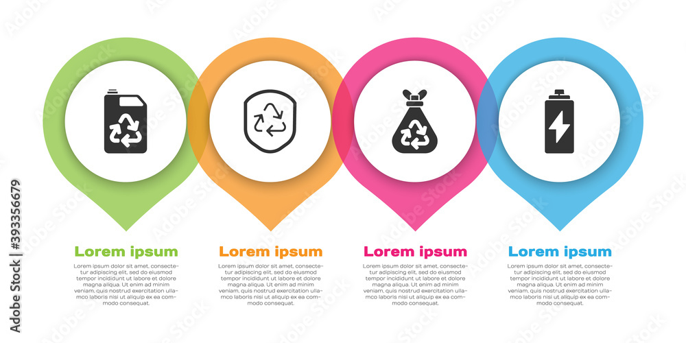 设置环保燃料罐，护罩内有回收符号，带回收和电池的垃圾袋。商务