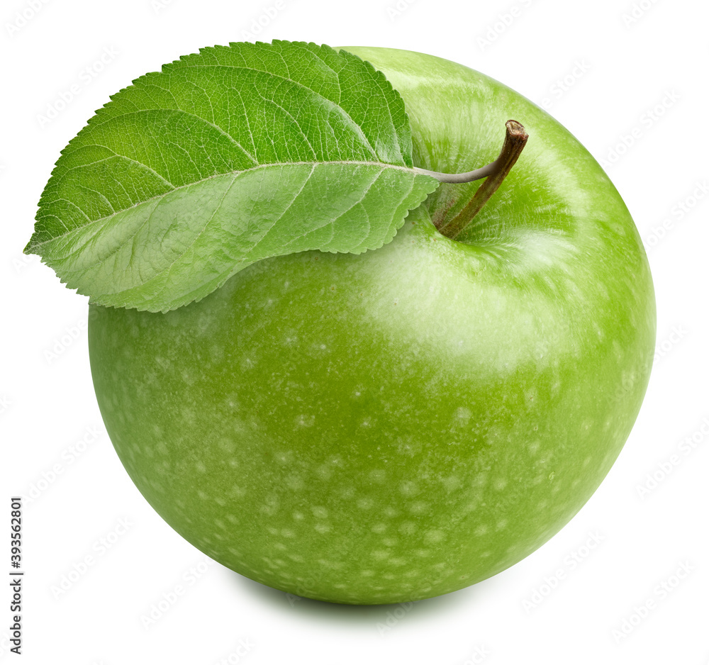 Fresh organic green apple isolated on white background