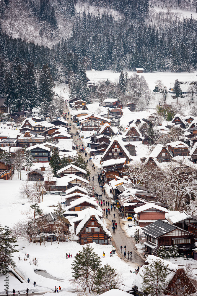 日本白川冬季村