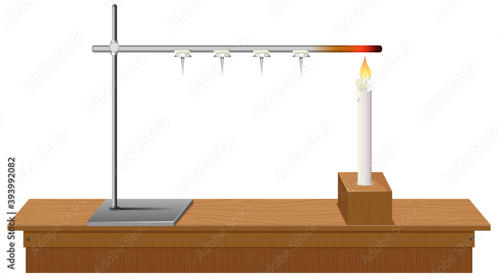 Laboratory stand on desk white background