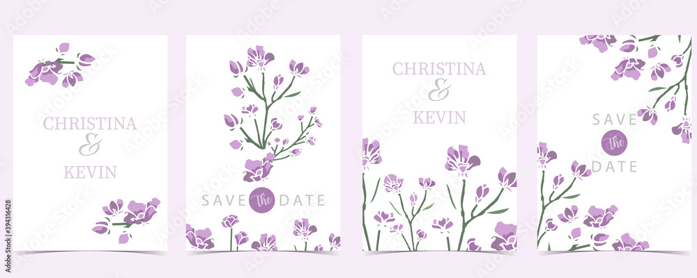 Collection of natural background set with lavender.Editable vector illustration for website, invitat