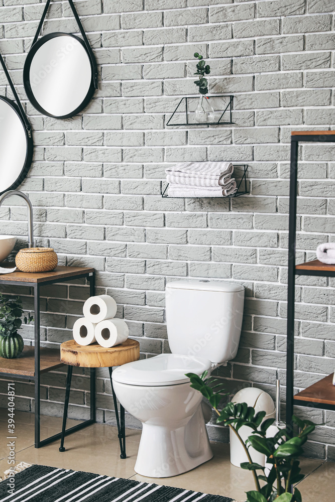 Stylish interior of modern restroom