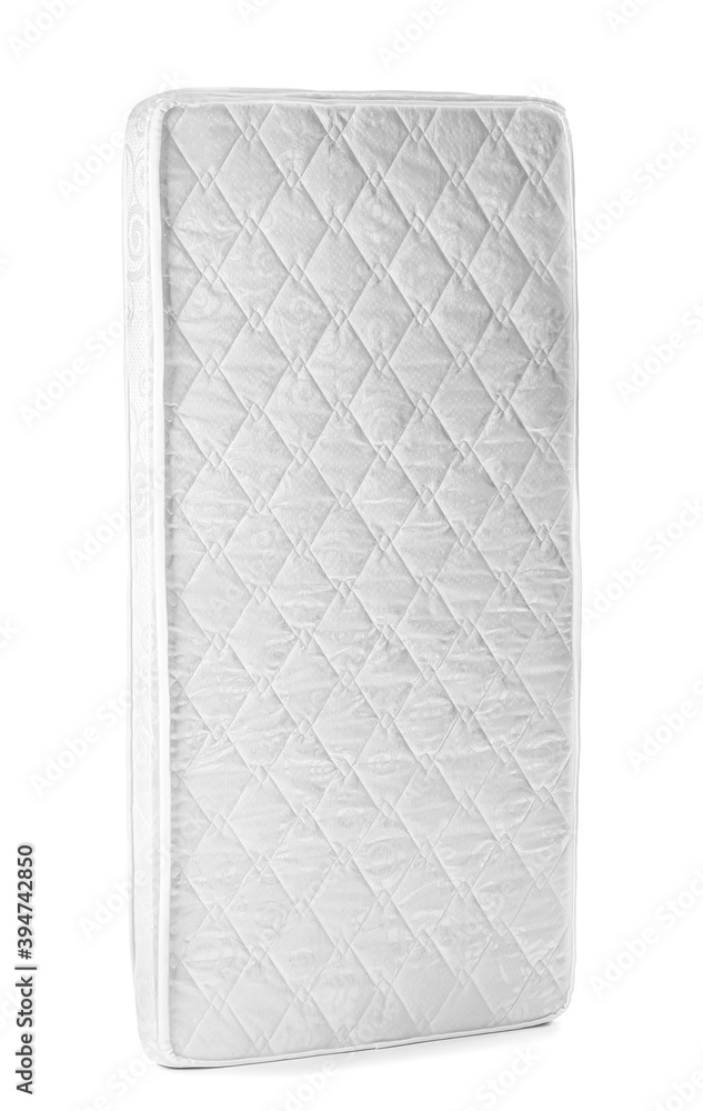 Modern orthopedic mattress on white background