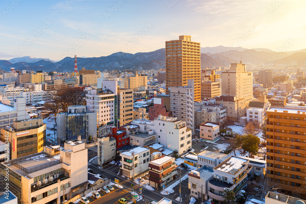 日本山形市中心天际线