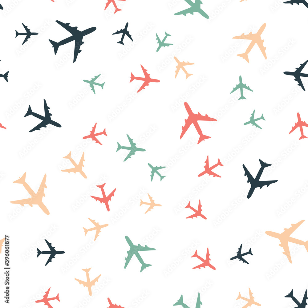 Airplane Seamless Pattern Background Vector Illustration. EPS10