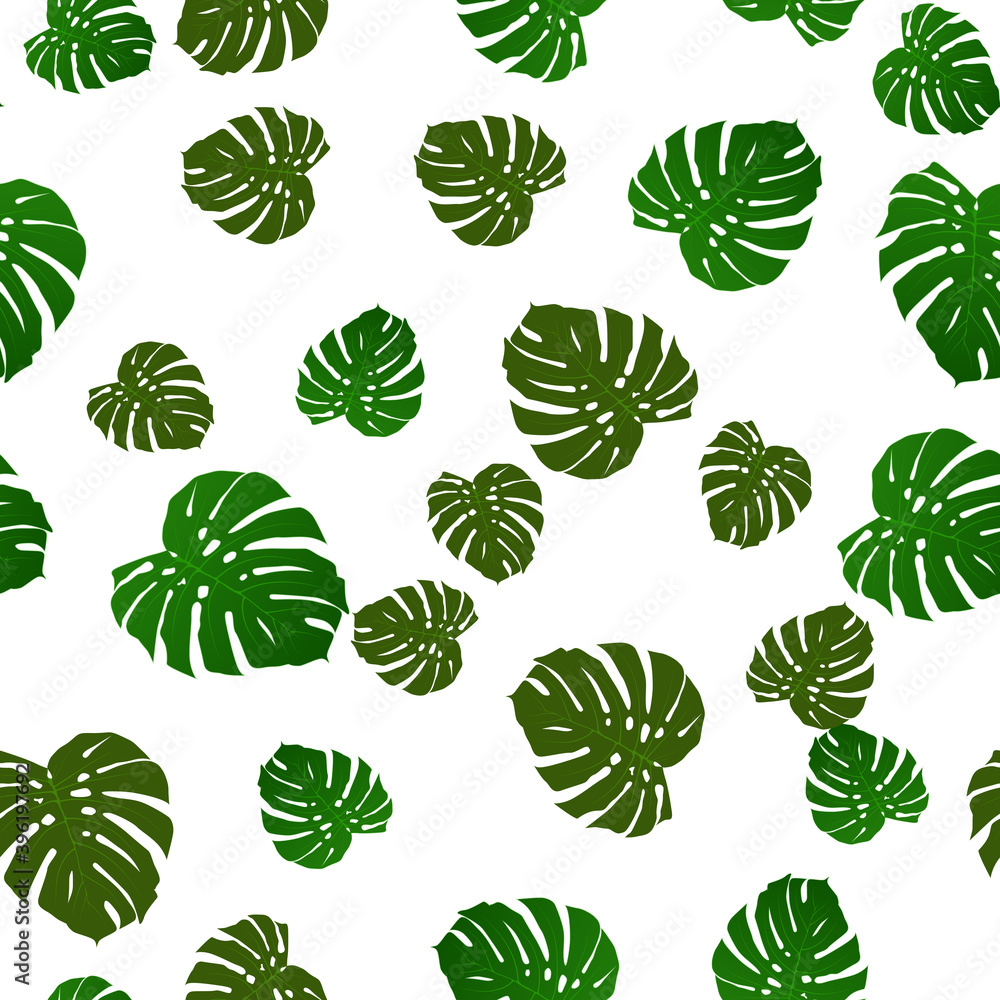 Abstract leaf monsters Seamless Pattern Background Vector Illustration