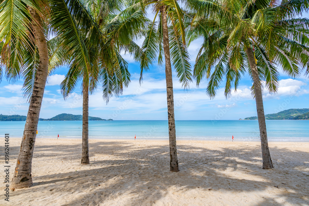 Beautiful sea sand beach in summer season at patong beach Phuket Thailand on November 24,2020 Concep