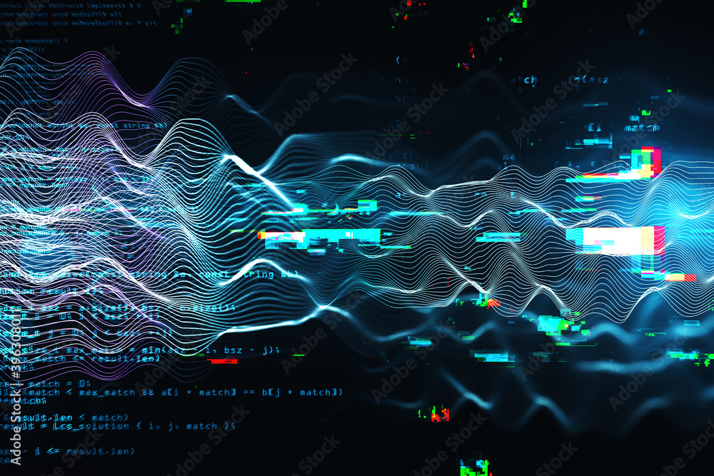 带编程接口的数字发光波。