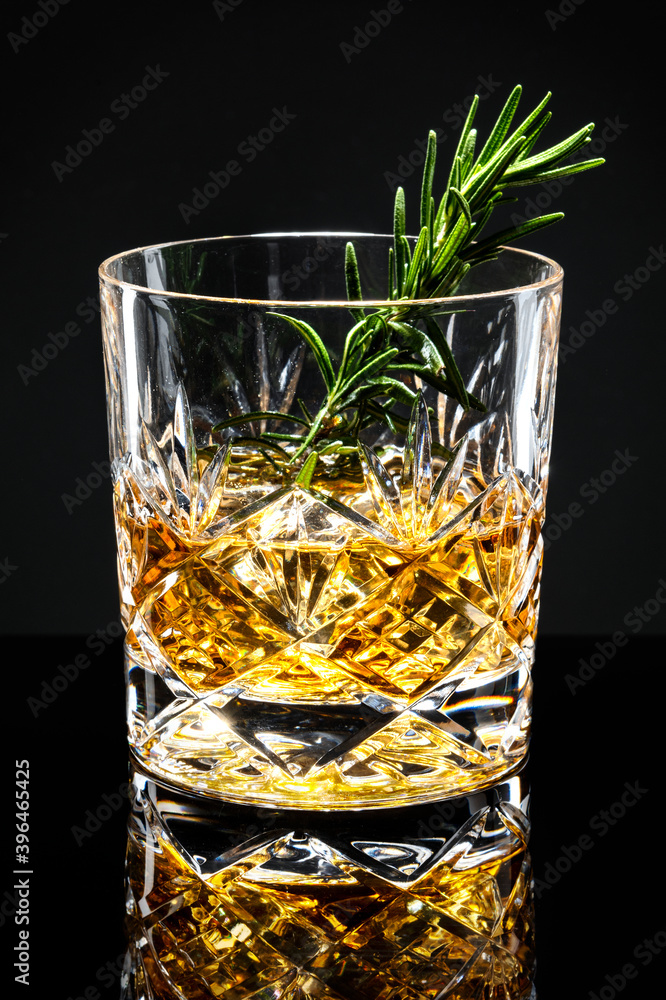 Rosemary old fashioned whisky cocktail