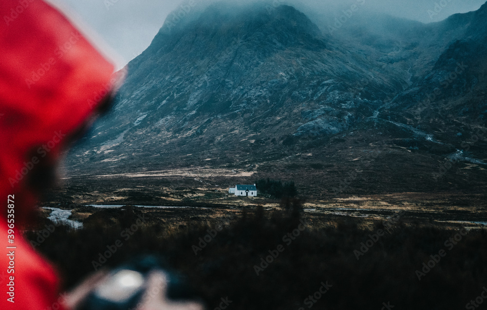 Female photographer at Glen Etive, Scotland