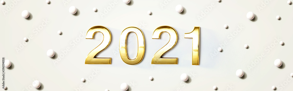 带白色糖果点的2021新年主题-平铺