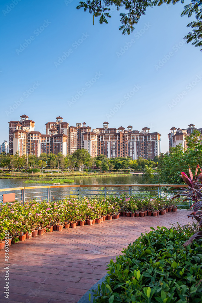 中国广州南沙凤凰湖公园风景