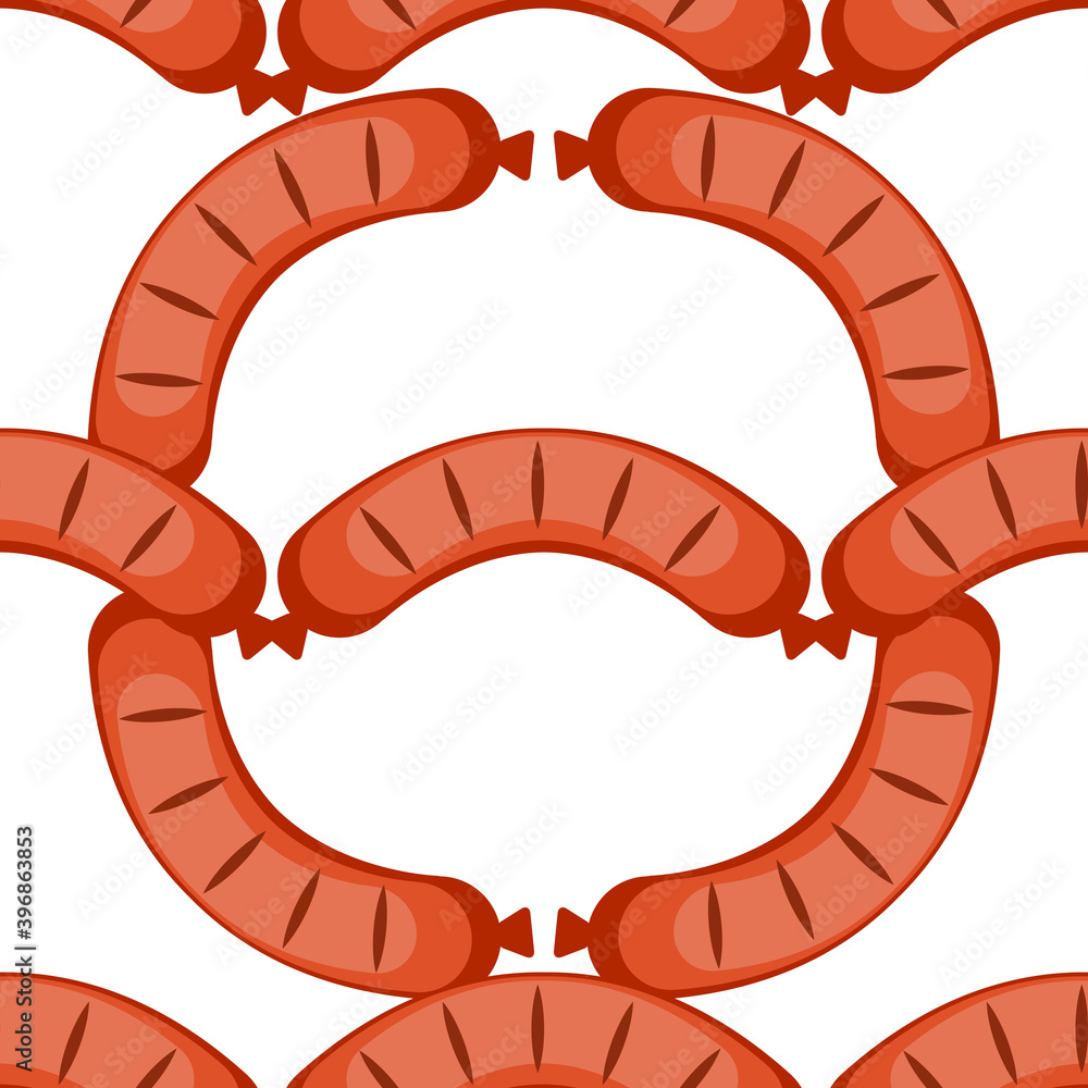 Fried sausage Seamless Pattern Background Vector Illustration  EPS10