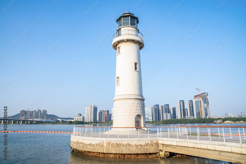 New Fishermans Wharf Lighthouse, Lingshan Island, Nansha Pearl Bay, Guangzhou, China