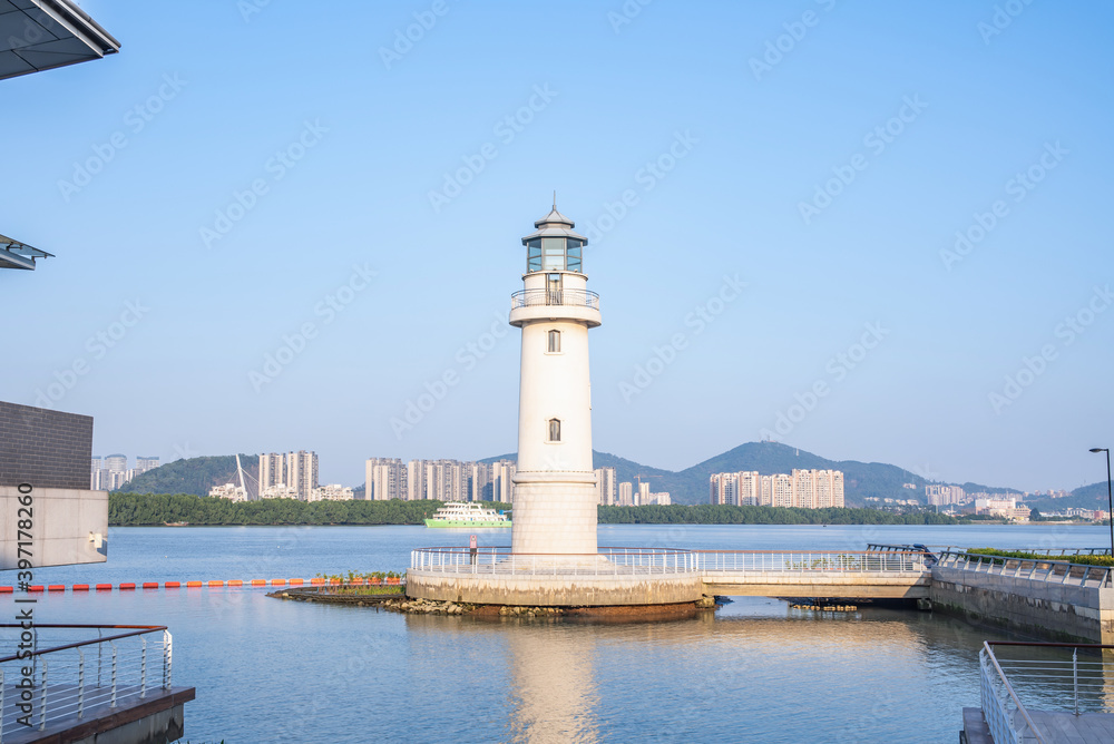 New Fishermans Wharf Lighthouse, Lingshan Island, Nansha Pearl Bay, Guangzhou, China