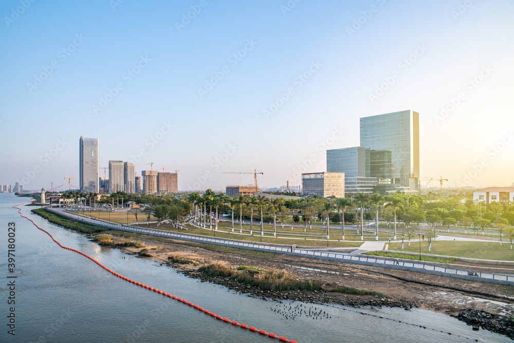 中国广州南沙珍珠湾灵山岛建海湾风景区