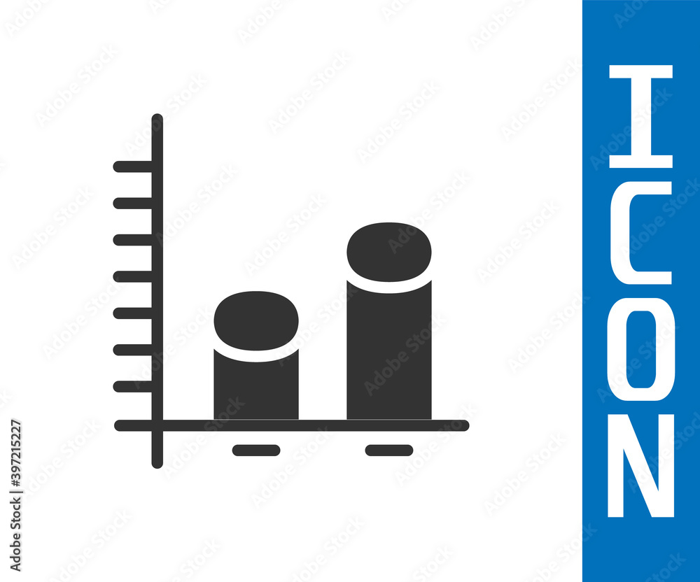 灰色数据分析图标隔离在白色背景上。矢量。